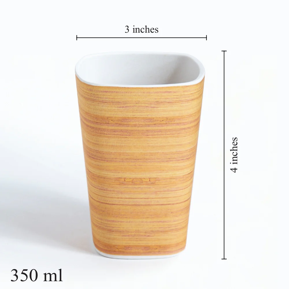 Bamboo Textured Bamboo Water & Juice Glasses- Set of 4 - Image 4