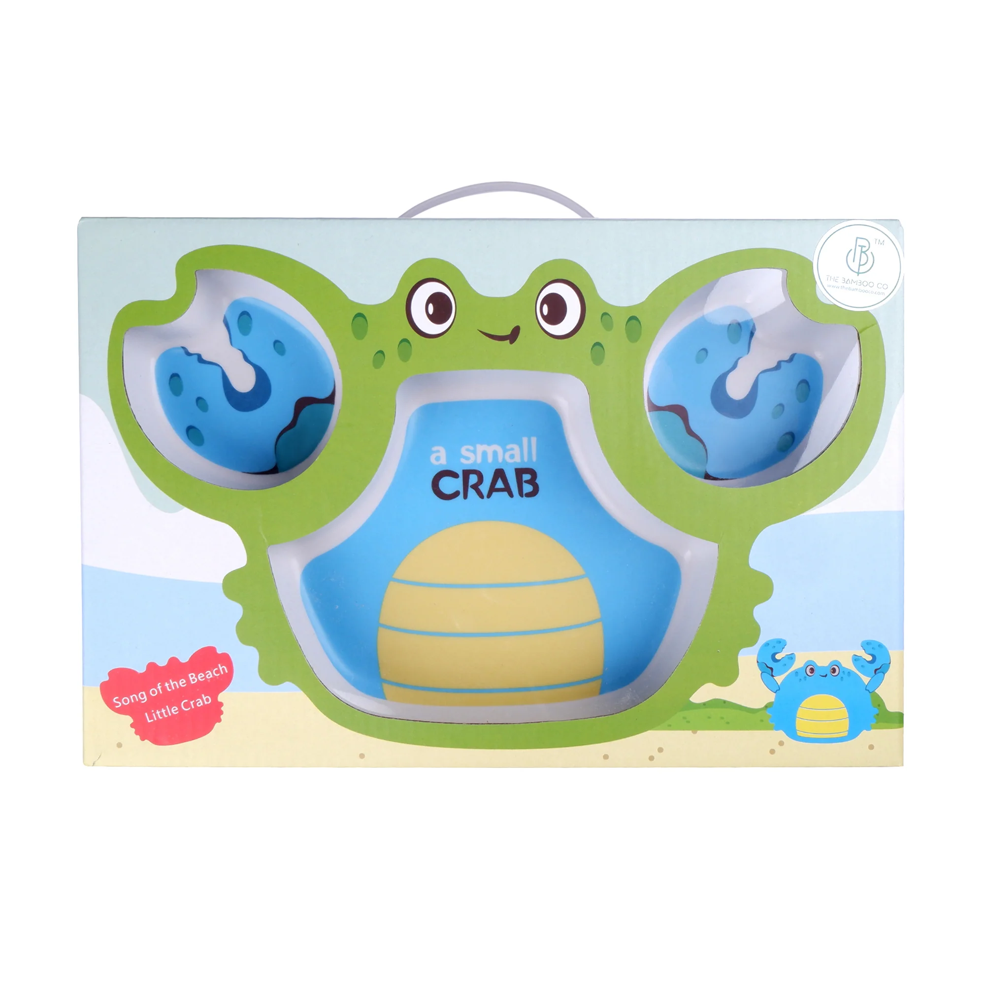 Blue Water Crab Bamboo Kids Dinner /Feeding Set of 5 - Image 5