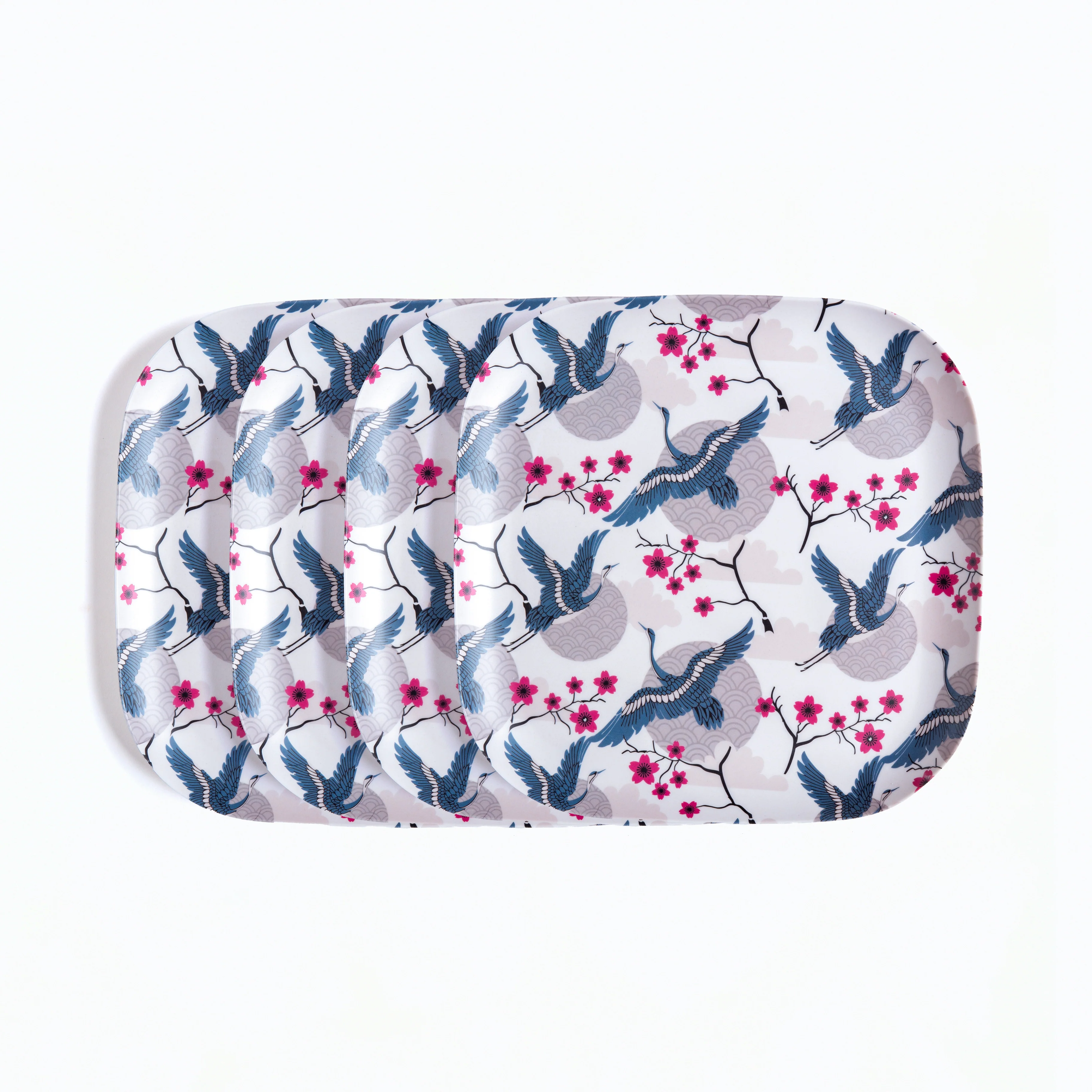 Bluebird Blossom Bamboo Dinner Plates- Set of 4 - Image 3