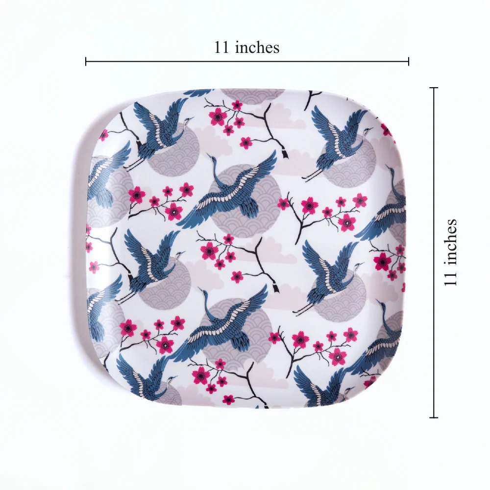 Bluebird Blossom Bamboo Dinner Plates- Set of 4 - Image 4