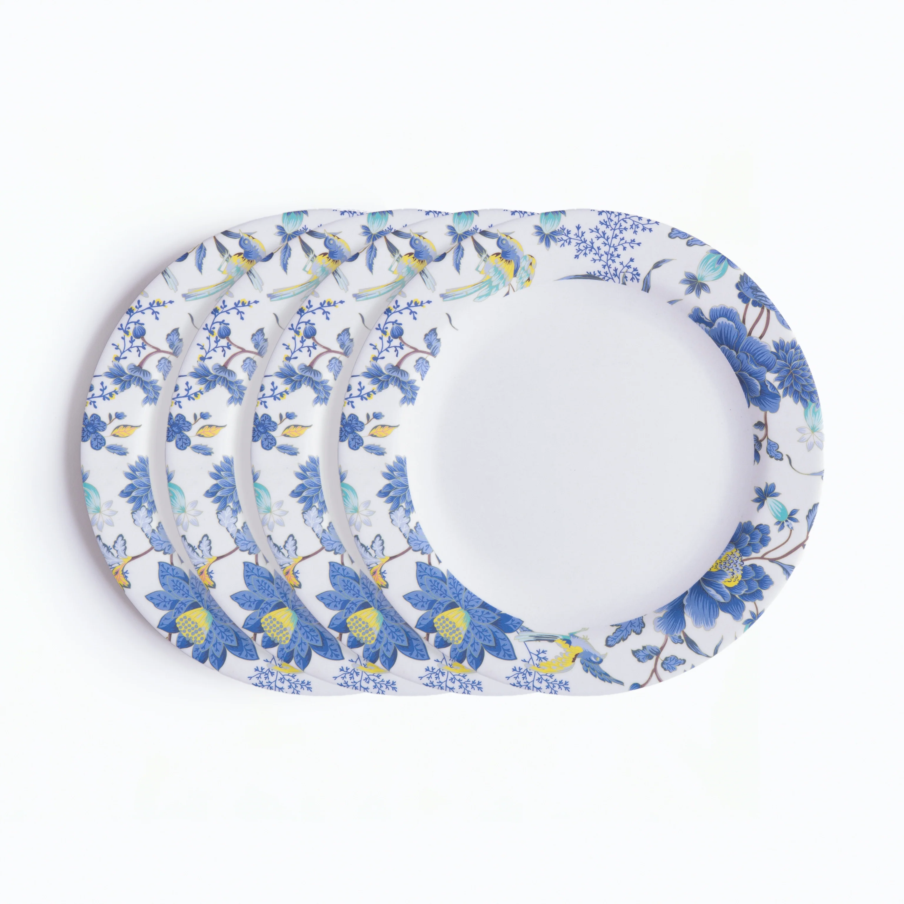 Breezy Blooms Bamboo Dinner Plates- Set of 4 - Image 3