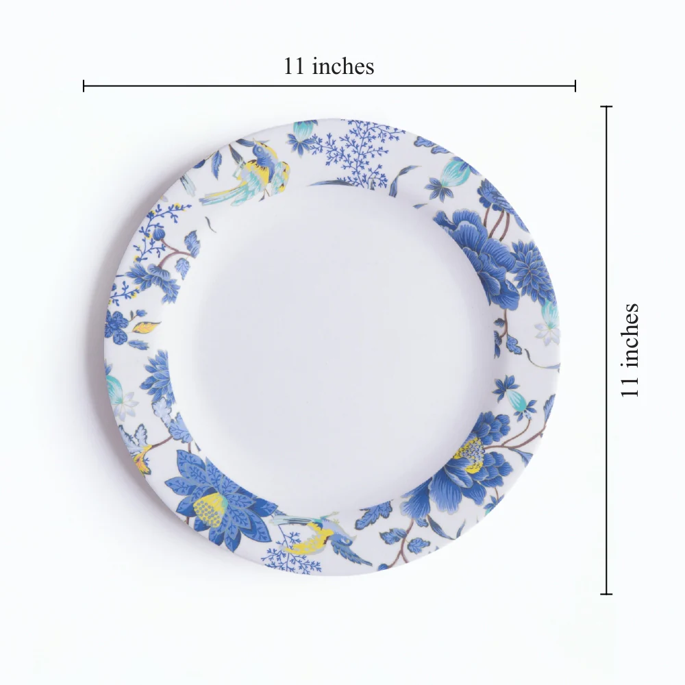 Breezy Blooms Bamboo Dinner Plates- Set of 4 - Image 4