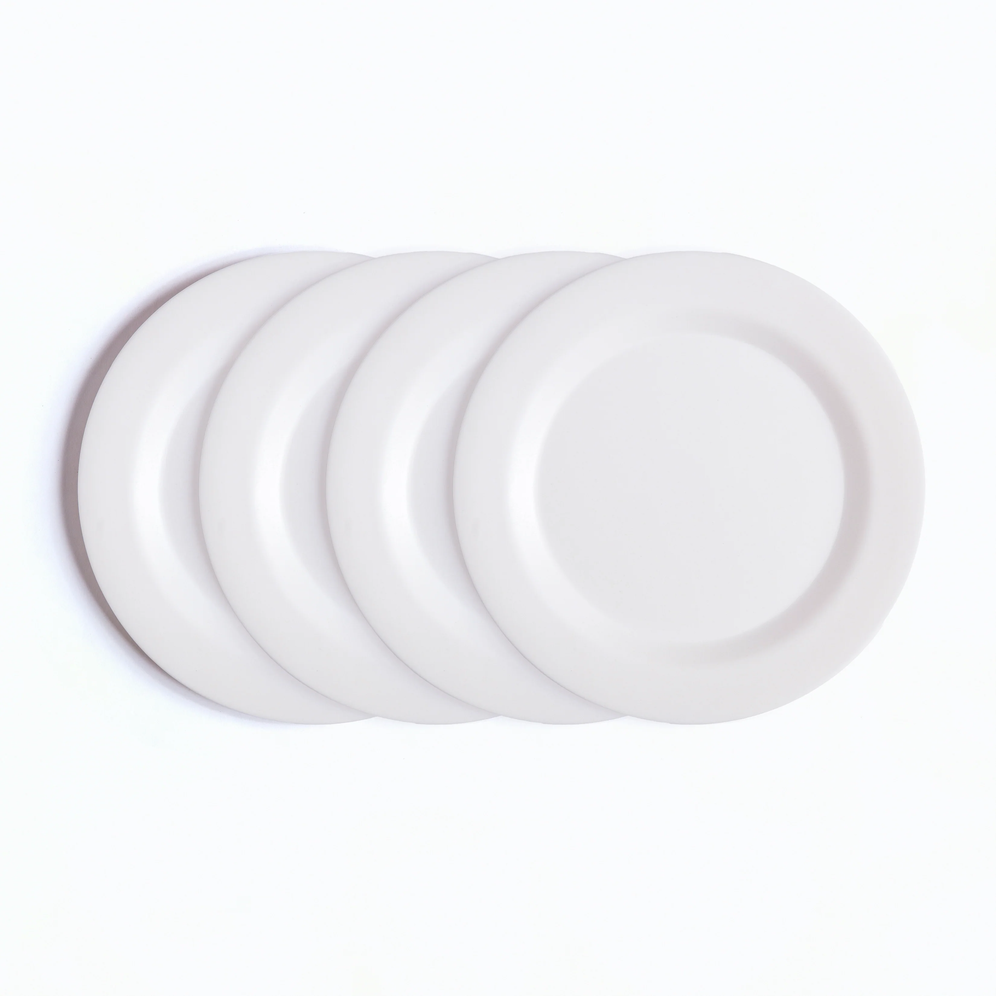 Creamy Cloud White Bamboo Dinner Plates- Set of 4 - Image 3