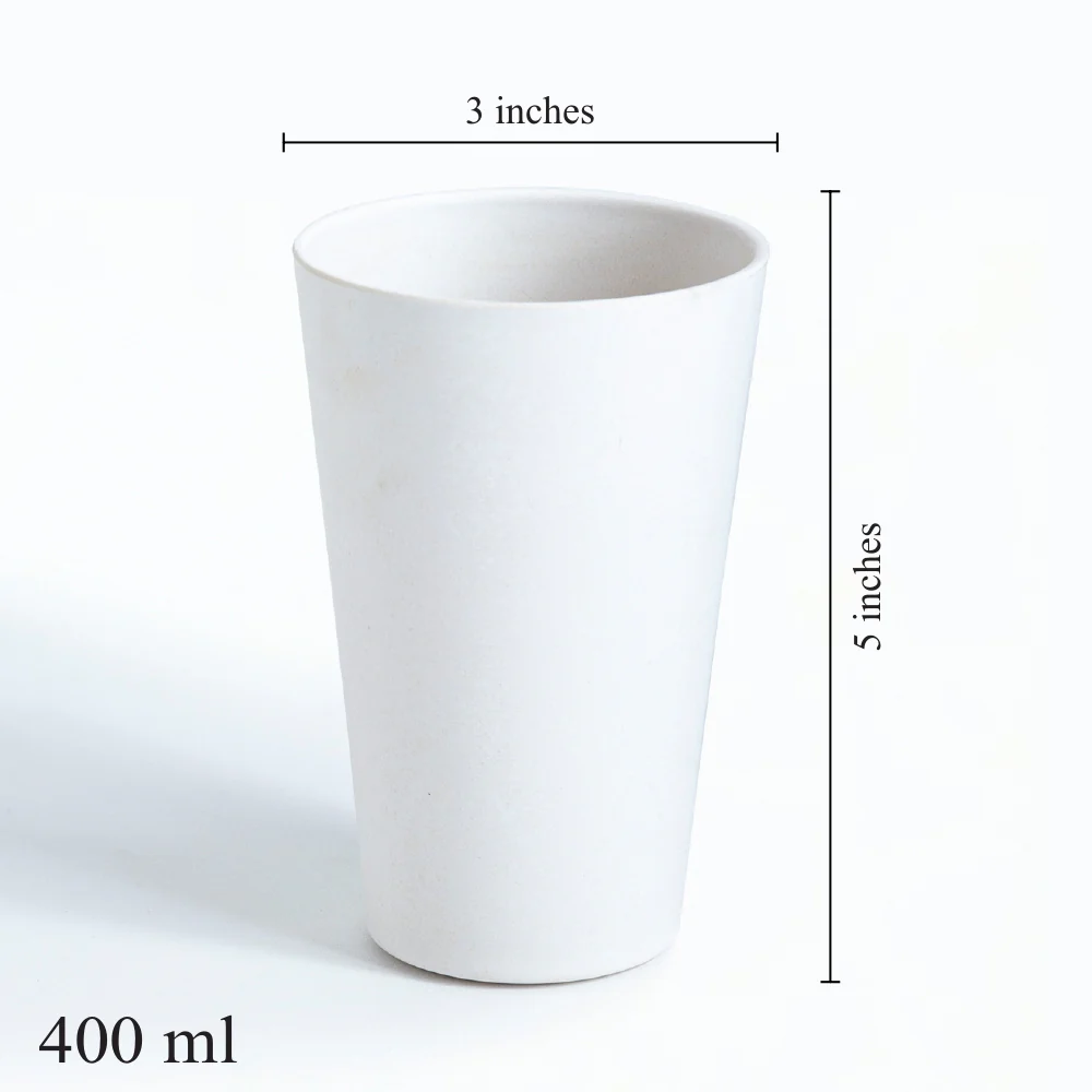 Creamy Cloud White Bamboo Water & Juice Glasses- Set of 4 - Image 3