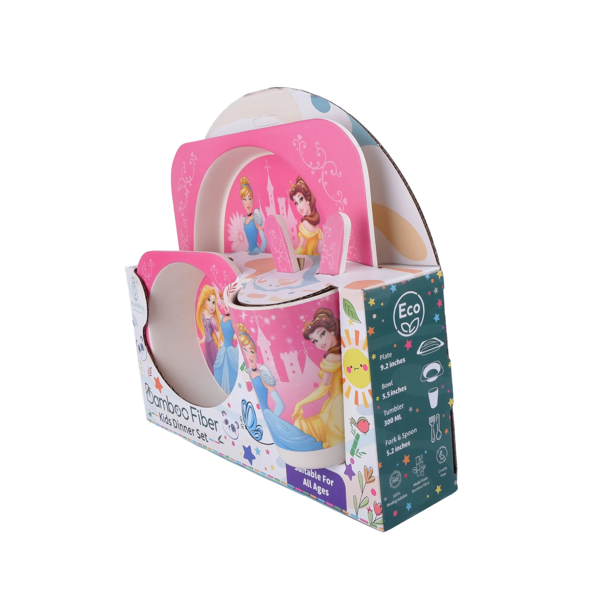Disney Princess Bamboo Kids Dinner /Feeding Set of 5 - Image 5