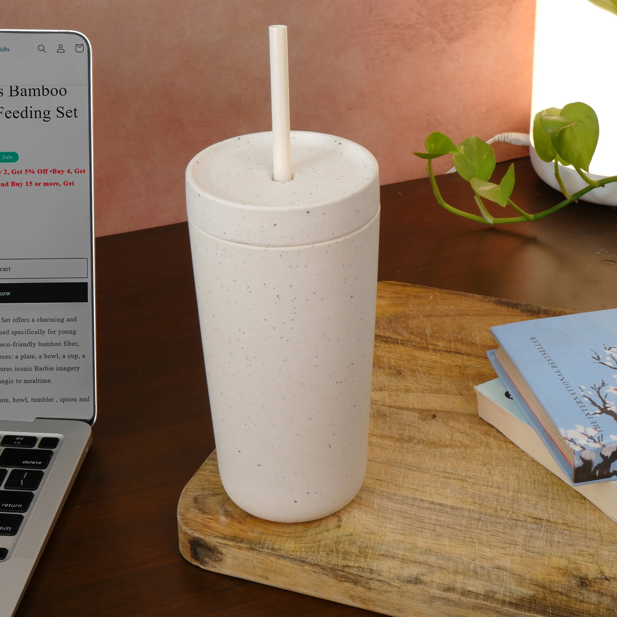 Drink It Up! Modern Bamboo Drinking Sipper for Adults and Kids (Age 7+ Years) with Straw - Image 16