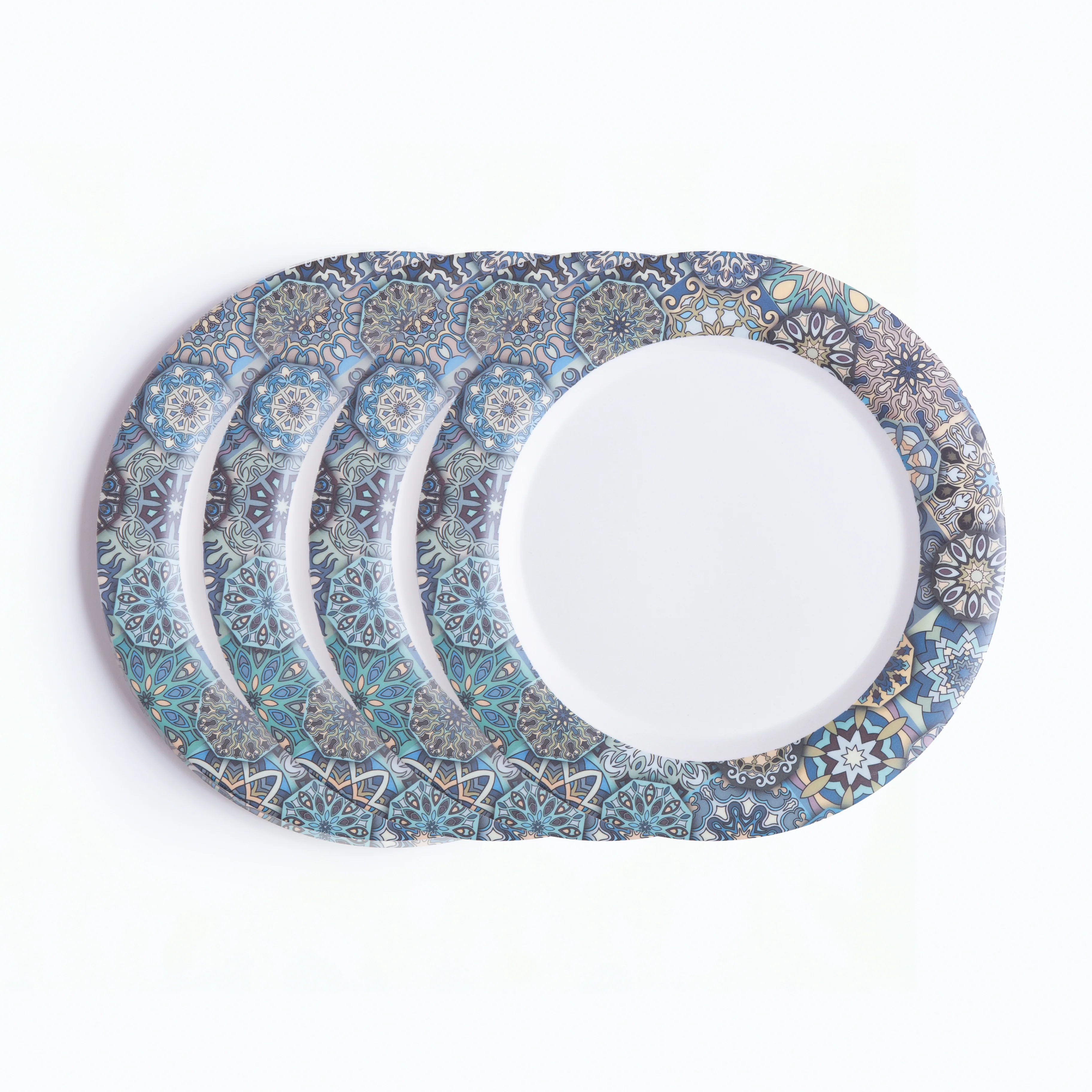 Mystic Blue Mandala Bamboo Dinner Plates- Set of 4 - Image 3