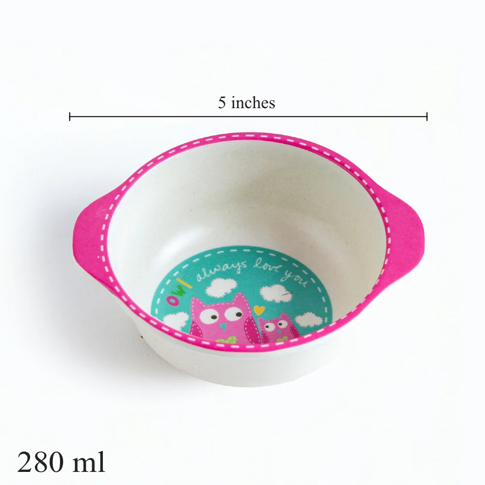Observant Owl Bamboo Kids Dinner /Feeding Set of 5 - Image 5