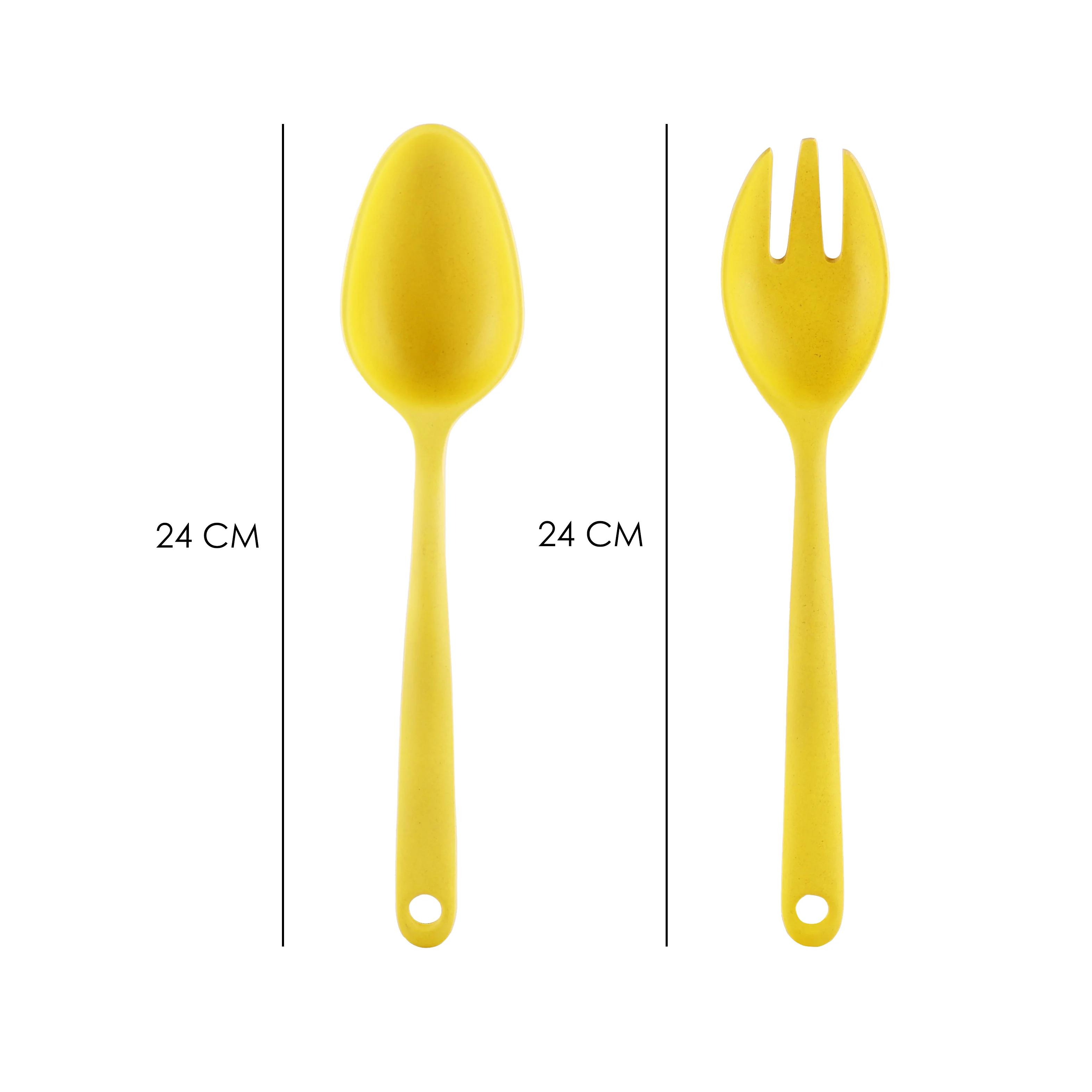 Paint Me Yellow Serving Spoon & Fork Set of 2 - Image 3