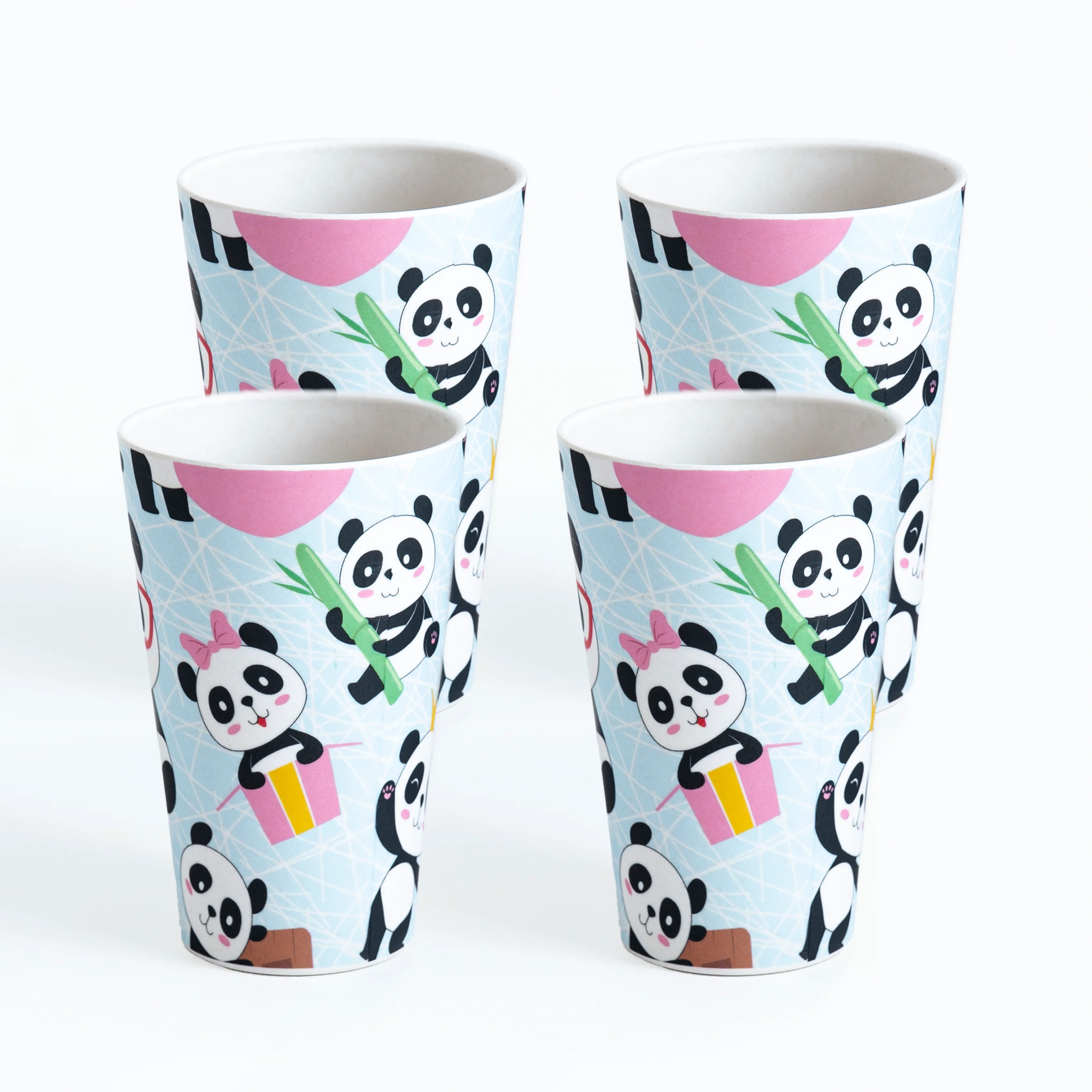 Panda Playtime Bamboo Water & Juice Glasses- Set of 4 - Image 3