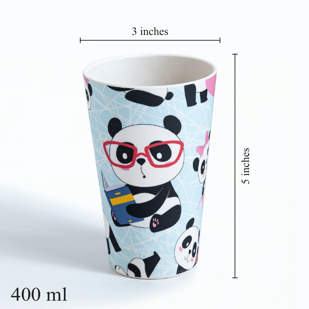 Panda Playtime Bamboo Water & Juice Glasses- Set of 4 - Image 4