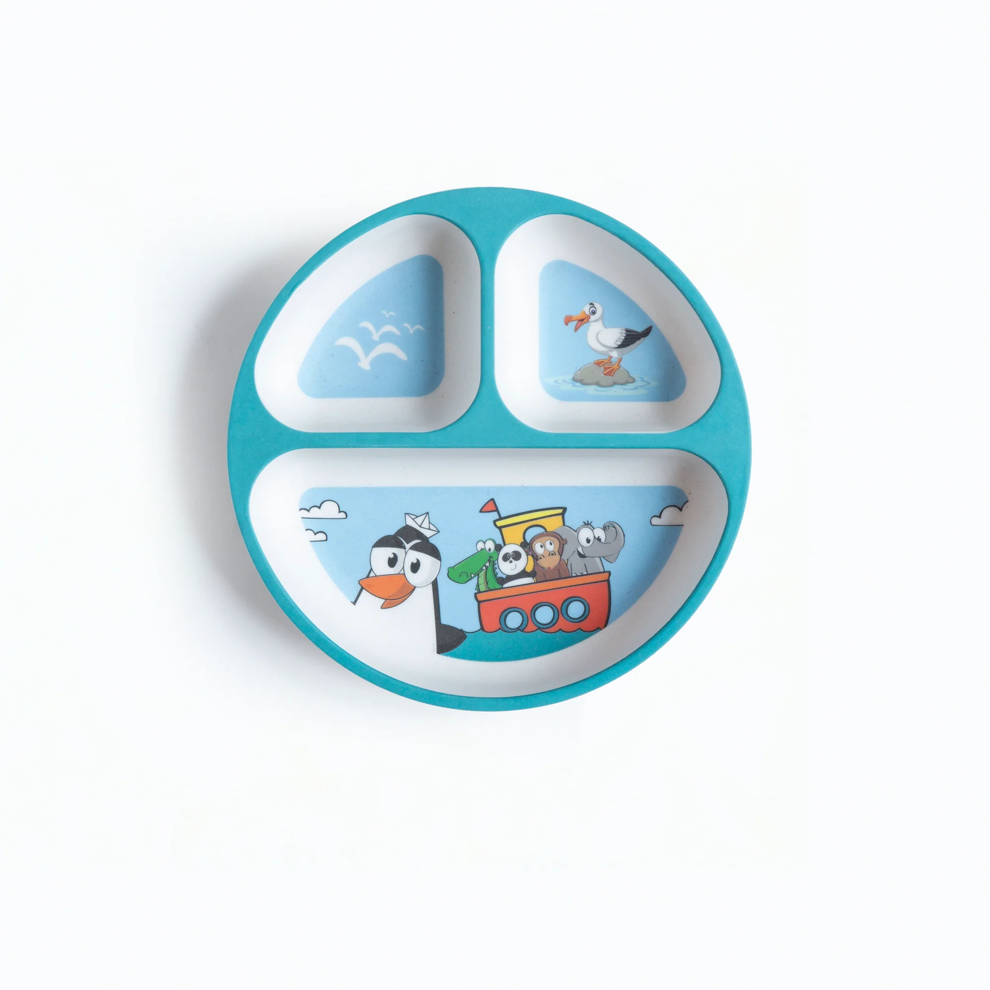 Penguin Adventure Bamboo Kids Sectional Plate - Image 3