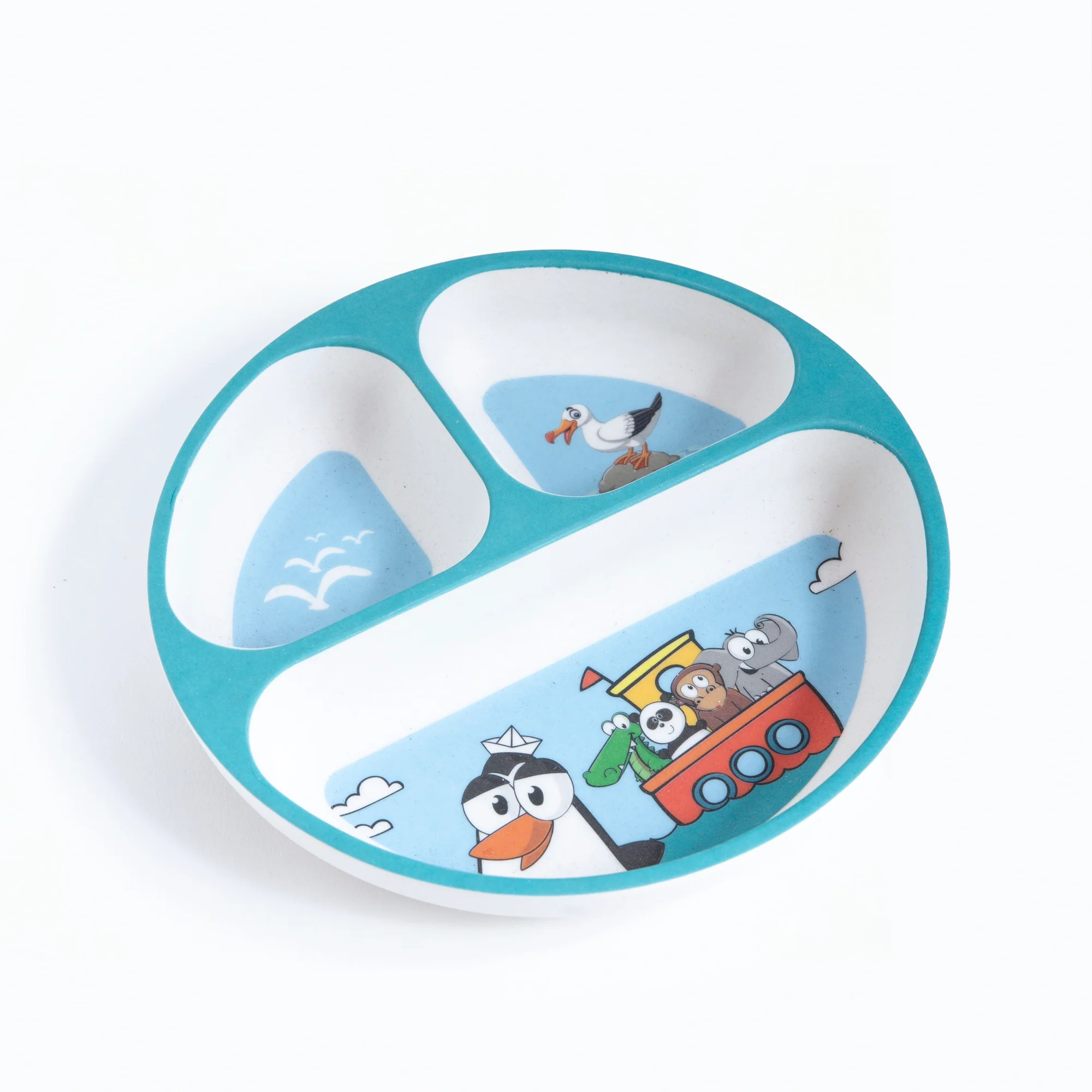 Penguin Adventure Bamboo Kids Sectional Plate - Image 4