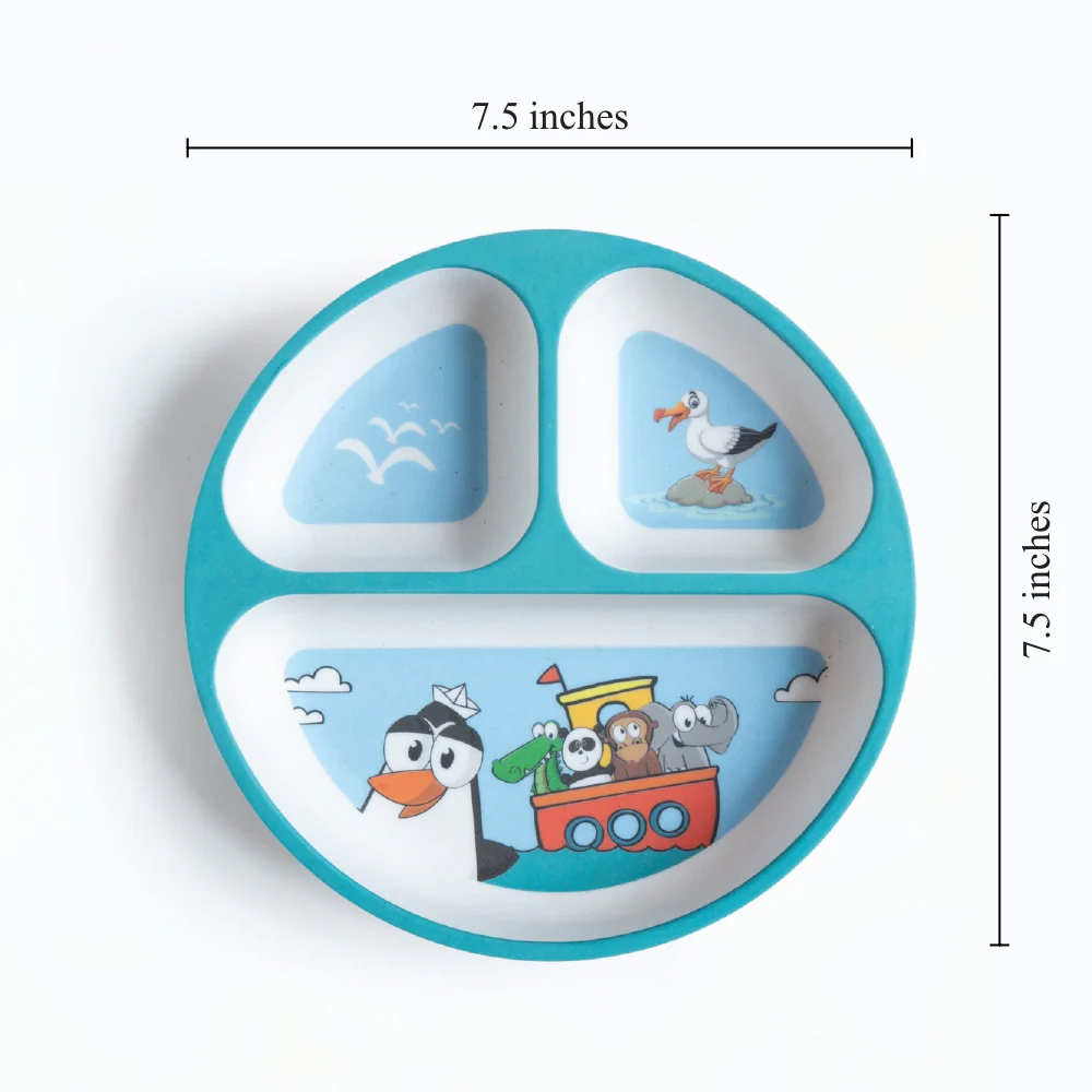 Penguin Adventure Bamboo Kids Sectional Plate - Image 5