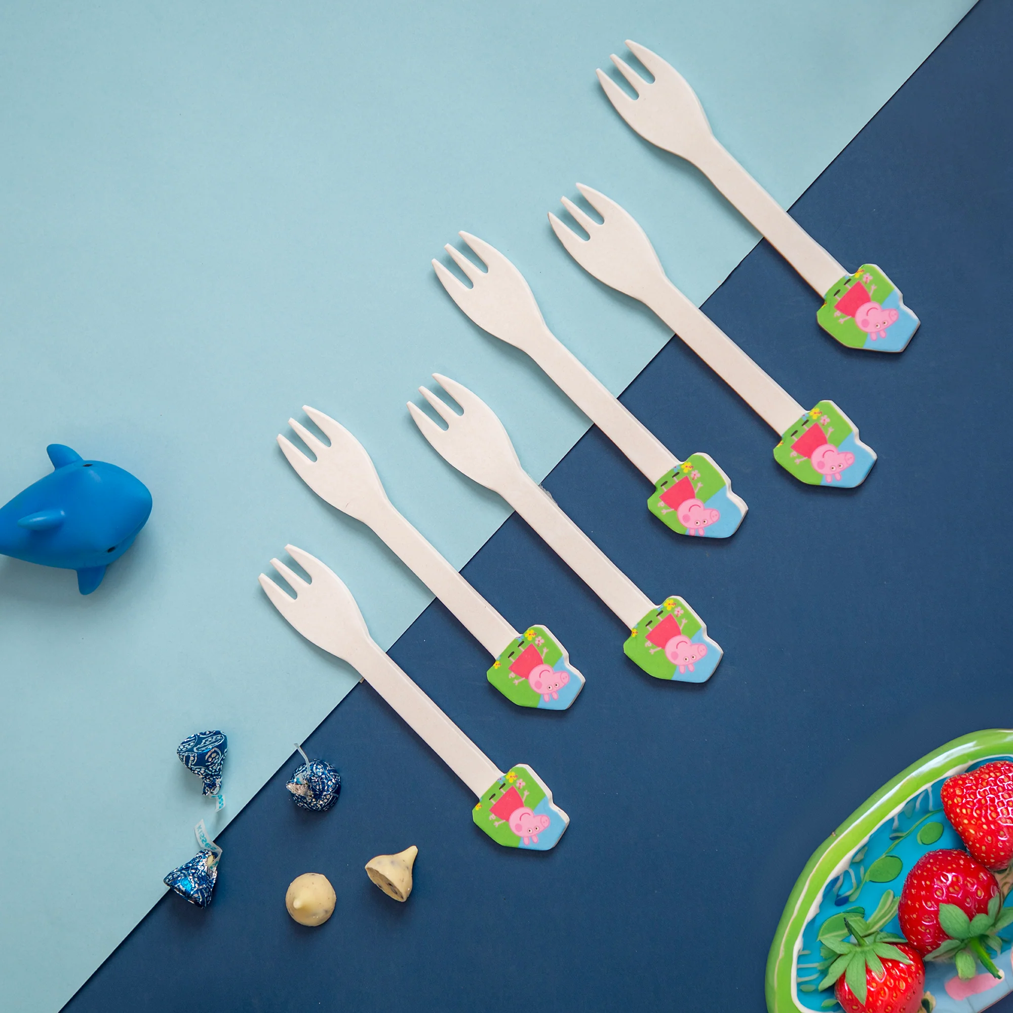Peppa Pig's Playtime Eating / Feeding Bamboo Spoons & Forks - Image 3