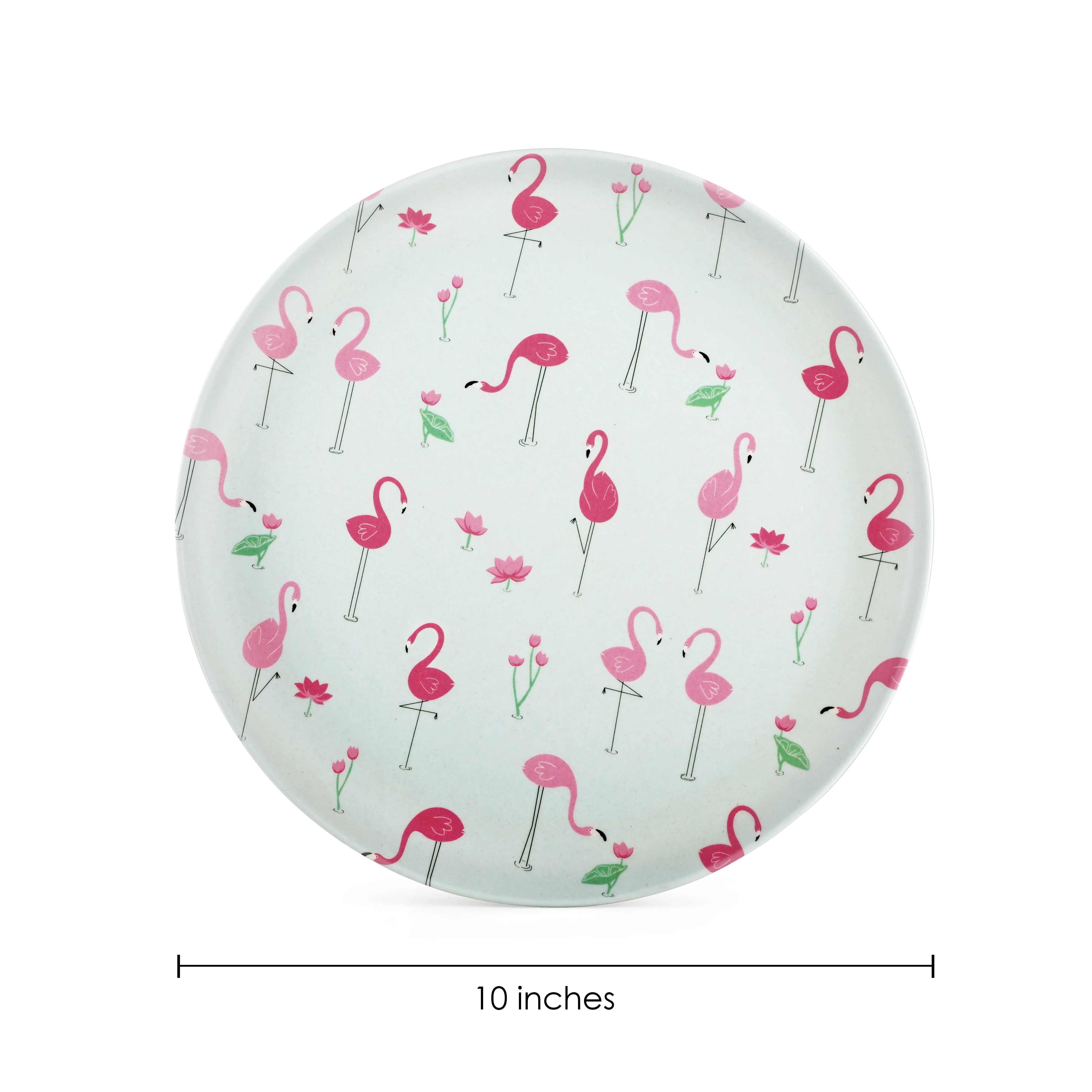 Pink Flamingo Bamboo Dinner Plate -Set of 4 - Image 4