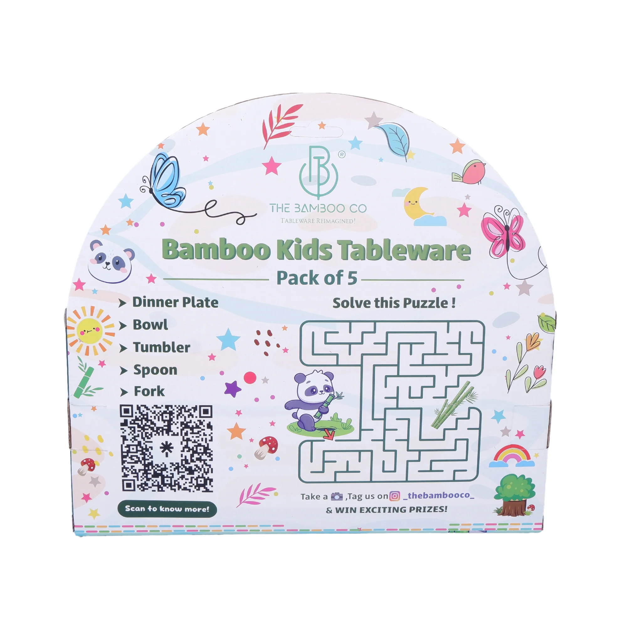 Plucky Penguin Bamboo Kids Dinner /Feeding Set of 5 - Image 7