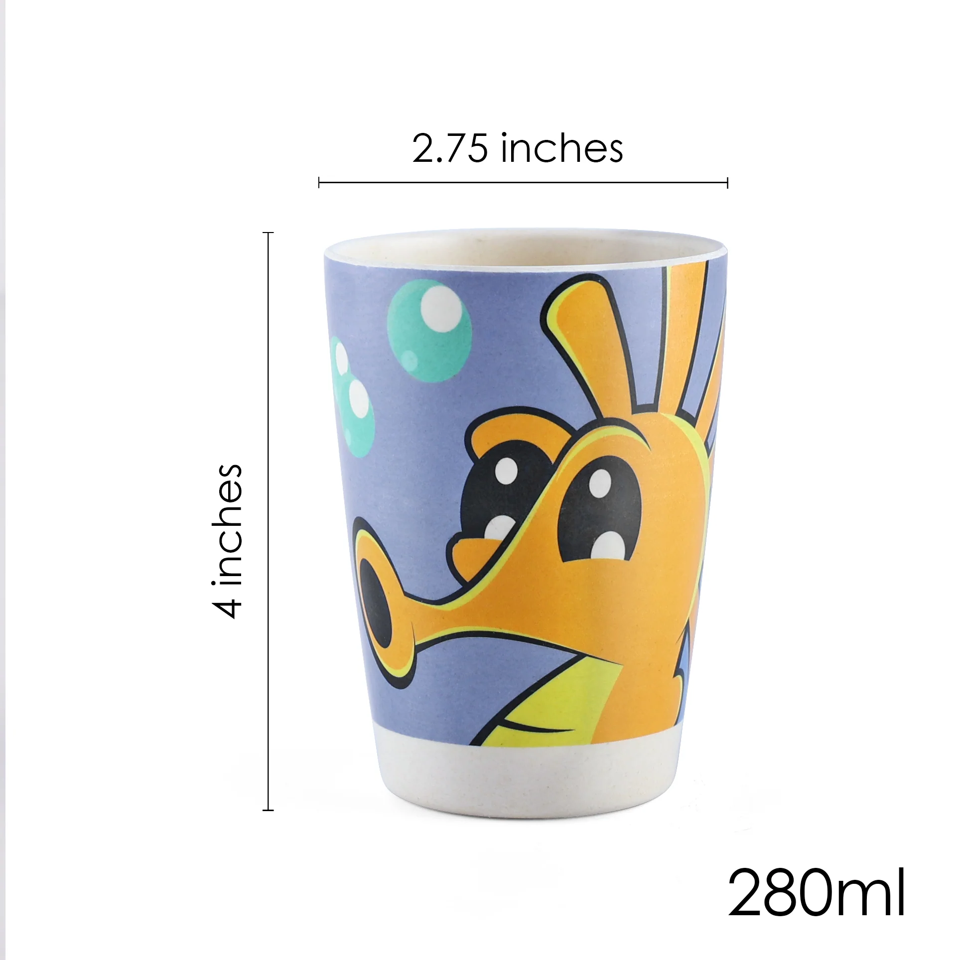 Sassy Sea Horse Kids Drinking Bamboo Glass- Set of 4 - Image 3