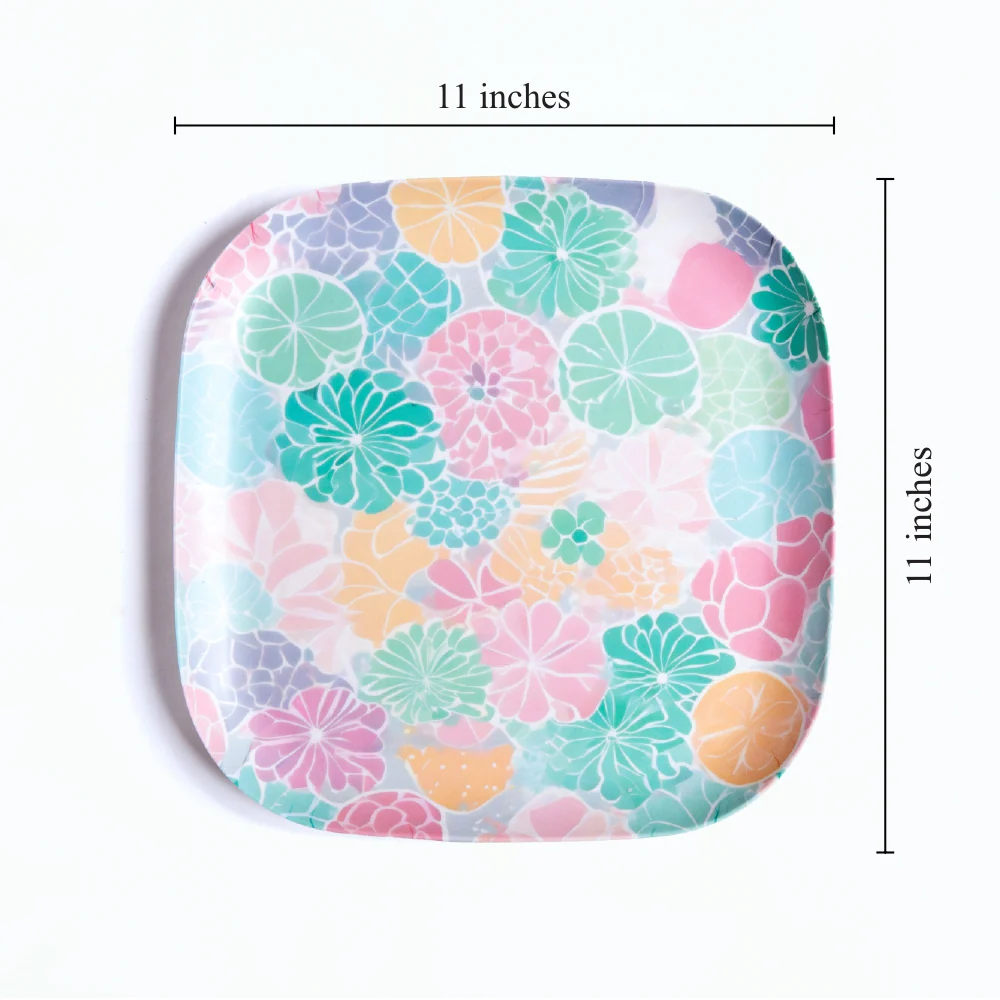 Spring Hues Bamboo Dinner Plates- Set of 4 - Image 3